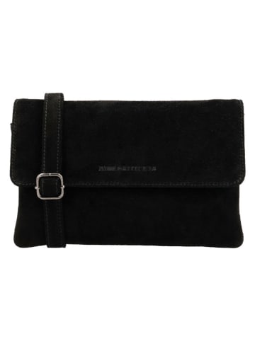 HIDE & STITCHES Leren schoudertas "Brazos" zwart - (B)24 x (H)16 x (D)5,5 cm