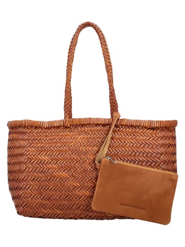 HIDE & STITCHES Leren handtas lichtbruin - (B)19 x (H)12,5 x (D)4 cm