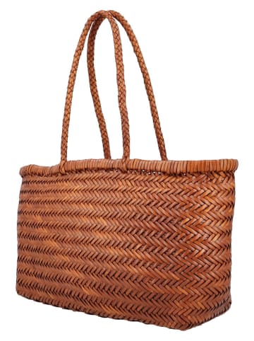 HIDE & STITCHES Leren handtas lichtbruin - (B)19 x (H)12,5 x (D)4 cm