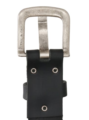 HIDE & STITCHES Leder-Gürtel in Schwarz - (L)115 cm