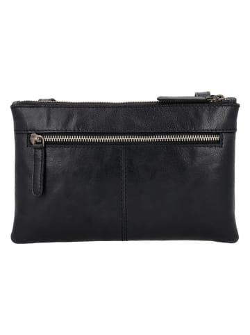 HIDE & STITCHES Leder-Umhängetasche in Schwarz - (B)24 x (H)15 x (T)5 cm
