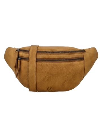 HIDE & STITCHES Skórzana saszetka "Paint Rock" w kolorze karmelowym - 36 x 17,5 x 6,5 cm