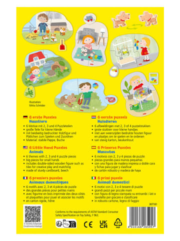 Haba 6er-Set: Puzzle "6 erste Puzzles - Haustiere" - ab 2 Jahren