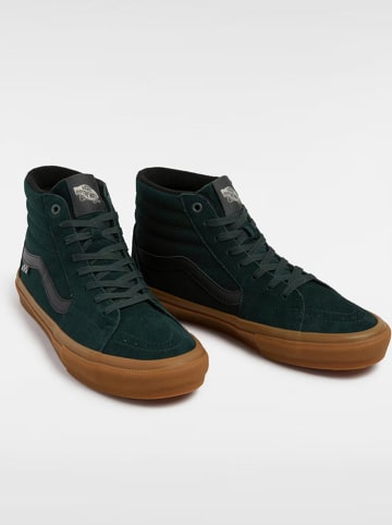 Vans Skórzane sneakersy "Sk8-Hi" w kolorze zielonym