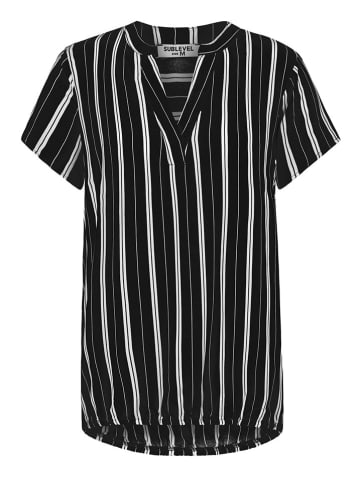 Sublevel Bluse in Schwarz/ Weiß