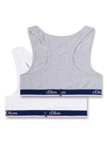 Sanetta 2-delige set: bustiers wit/grijs