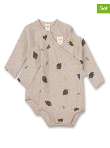 Sanetta 2-delige set: rompers lichtbruin