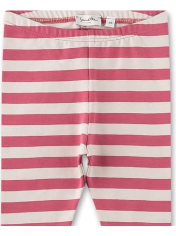 Sanetta Kidswear Legginsy w kolorze jasnoróżowo-kremowym