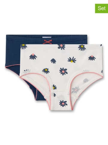 Sanetta 2-delige set: slips wit/donkerblauw
