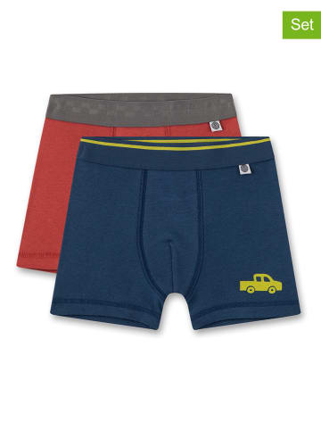 Sanetta 2-delige set: boxershorts rood/donkerblauw