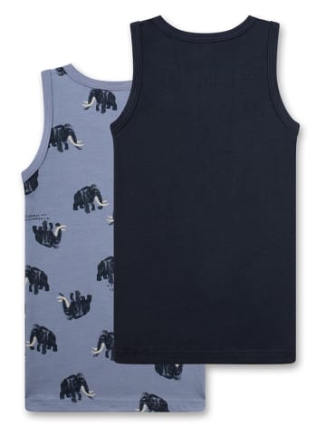 Sanetta 2-delige set: hemdjes donkerblauw/lichtblauw