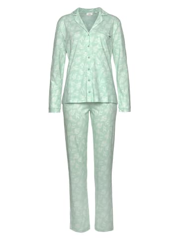 s.Oliver Pyjama in Hellgrün/ Weiß