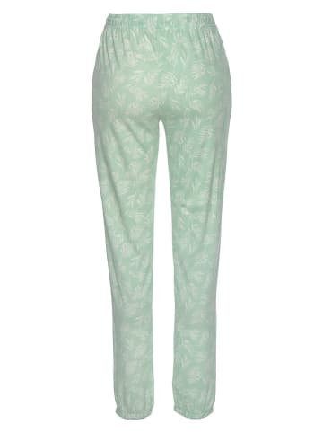 s.Oliver Pyjama-Hose in Hellgrün/ Weiß