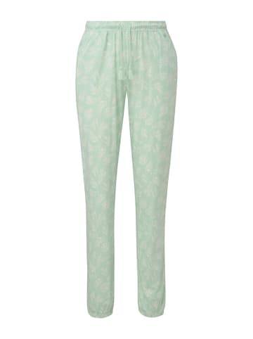 s.Oliver Pyjama-Hose in Hellgrün/ Weiß