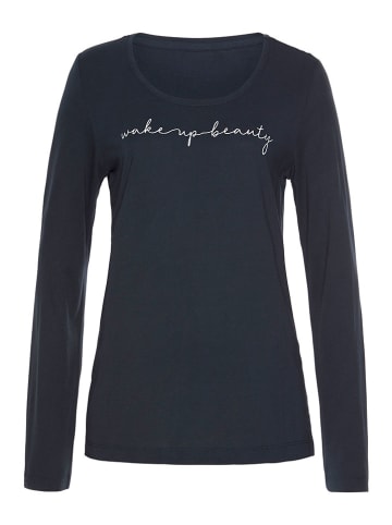 Vivance Pyjama-Oberteil in Dunkelblau