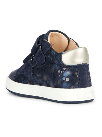 Geox Leren sneakers "Biglia" donkerblauw/goudkleurig