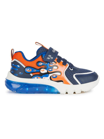 Geox Sneakersy "Lights - Ciberdron" w kolorze granatowo-pomarańczowym