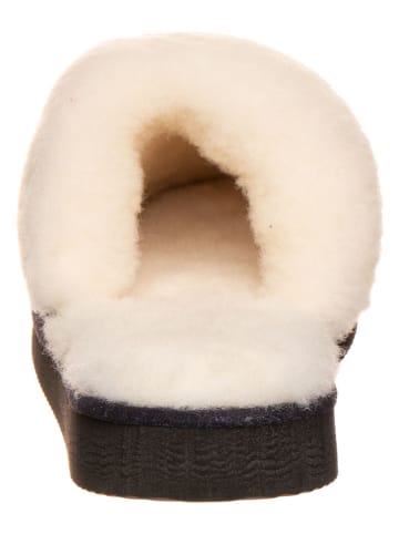 kitz pichler Skórzane kapcie "Pala" w kolorze granatowym