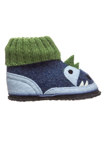 kitz pichler Hüttenschuhe "Dago" in Blau/ Grün