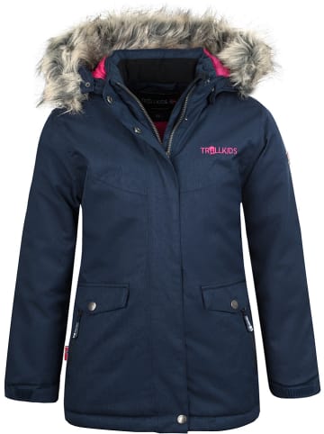 Trollkids Parka "Oslo XT" w kolorze granatowo-różowym