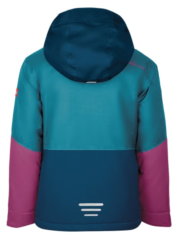 Trollkids Kurtka narciarska "Hallingdal" w kolorze turkusowo-granatowym
