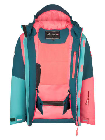 Trollkids Ski-/ Snowboardjacke "Hallingdal" in Türkis/ Koralle
