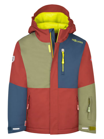 Trollkids Kurtka narciarska "Hallingdal" w kolorze czerwonobrązowo-niebieskim