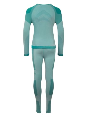 Trollkids 2-delige fuctioneel ondergoedset "Hemsedal Baselayer" turquoise