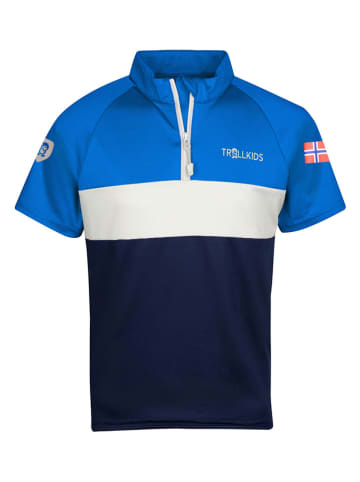Trollkids Koszulka kolarska "Trondheim" w kolorze niebiesko-granatowym