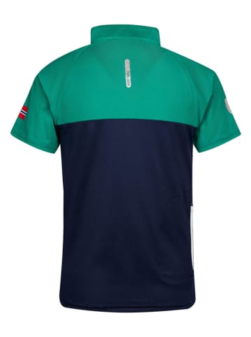 Trollkids Fietsshirt "Trondheim" groen/donkerblauw