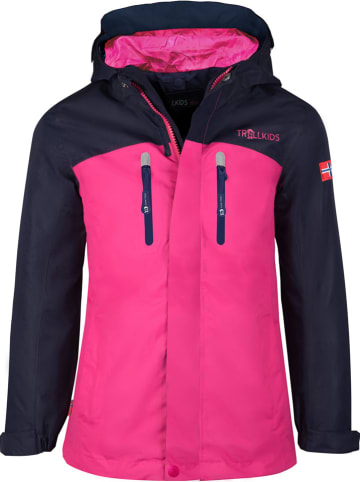 Trollkids Regenjas "Nusfjord" donkerblauw/roze