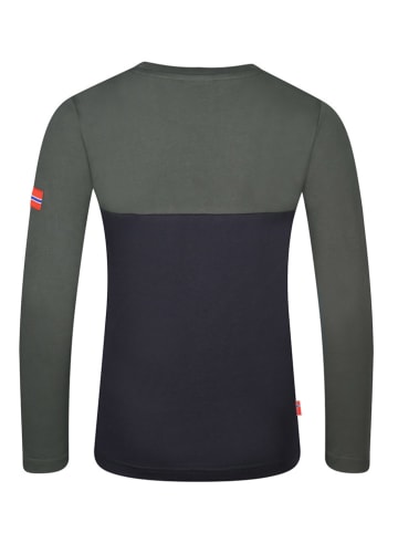 Trollkids Funktionsshirt "Bergen" in Dunkelblau/ Khaki
