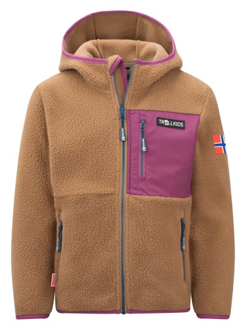Trollkids Fleecejacke "Aurlandsfjord" in Hellbraun
