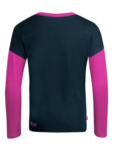 Trollkids Longsleeve "Preikestolen" in Dunkelblau/ Pink