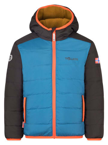 Trollkids Wende-Winterjacke "Sandvika" in Blau/ Hellbraun