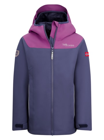 Trollkids Regenjas "Bergen" paars/donkerblauw