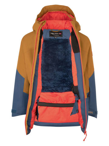 Trollkids Ski-/ Snowboardjacke "Kongsberg" in Hellbraun/ Blau