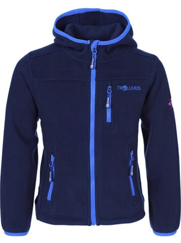 Trollkids Fleece vest "Stavanger" donkerblauw/lichtblauw