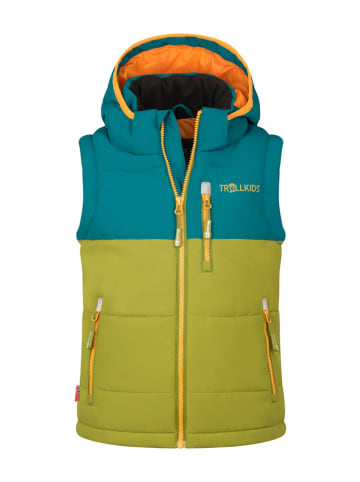Trollkids Functionele bodywarmer "Narvik" blauw/groen/oranje