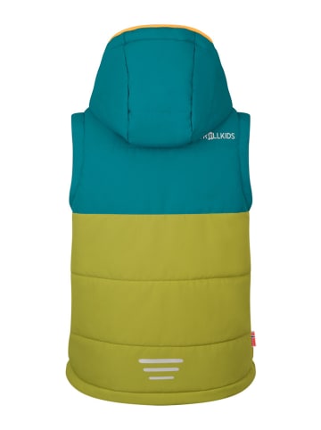 Trollkids Functionele bodywarmer "Narvik" blauw/groen/oranje