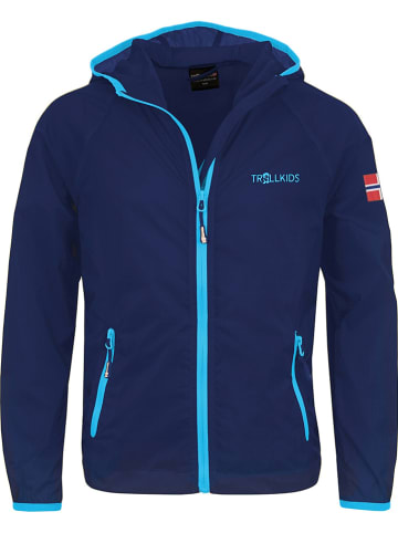 Trollkids Windbreaker "Fjell" in Dunkelblau/ Türkis