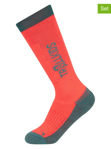 Trollkids 2-delige set: ski-/snowboardsokken "Kids Ski" rood