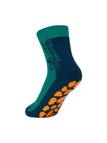 Trollkids Anti-Rutsch-Socken "Kids" in Dunkelblau/ Grün