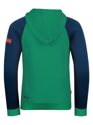 Trollkids Hoodie "Stavanger" in Grün/ Dunkelblau