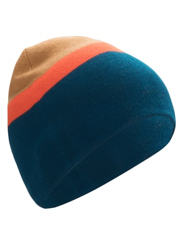 Trollkids Beanie "Nordland" in Blau/ Hellbraun