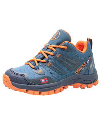 Trollkids Trekkingschuhe "Rondane Hiker Low" in Blau/ Orange