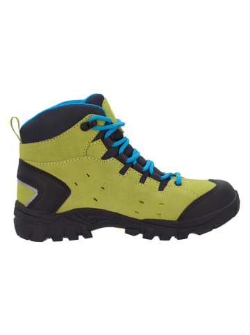 Trollkids Leren wandelboots "Trollsteinen Hiker Mid" groen