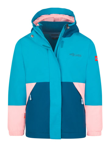 Trollkids Regenjacke "Kjerak" in Hellblau/ Rosa