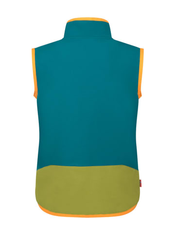 Trollkids Functionele bodywarmer "Balestrand" kaki/blauw/oranje