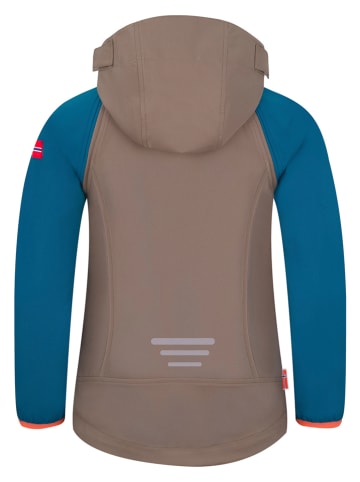 Trollkids Afritssoftshelljas "Rondane XT" blauw/bruin